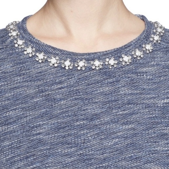 J. Crew Jewel Neck Navy Sweater - Picture 2 of 10